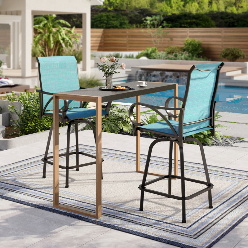 2 - Person Rectangular Outdoor Dining Set With Cushions