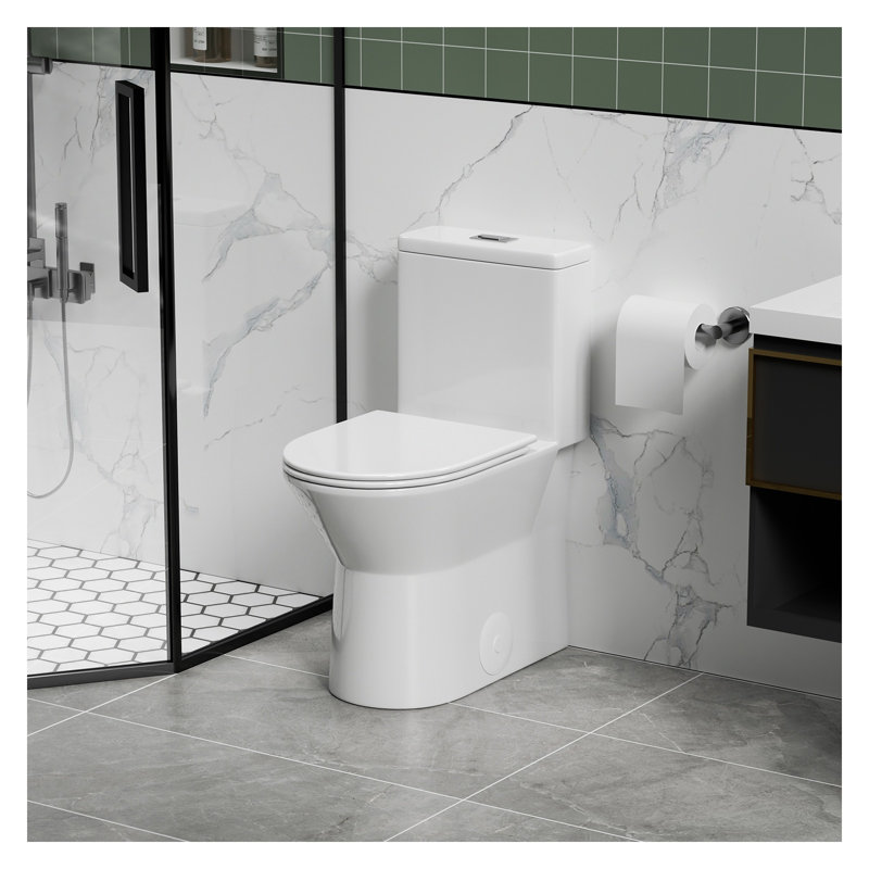 Housse de siège de toilette en polypropylène blanc brillant à fermeture en douceur pour la série W31 - Style traditionnel américain