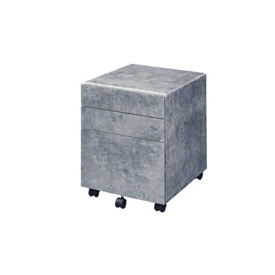 Classeur en faux béton et argent, 3 options pratiques - Cabinet gris pour le bureau