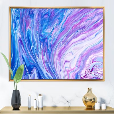 Blue & Purple Acrylic Fluid Art - Painting on Canvas