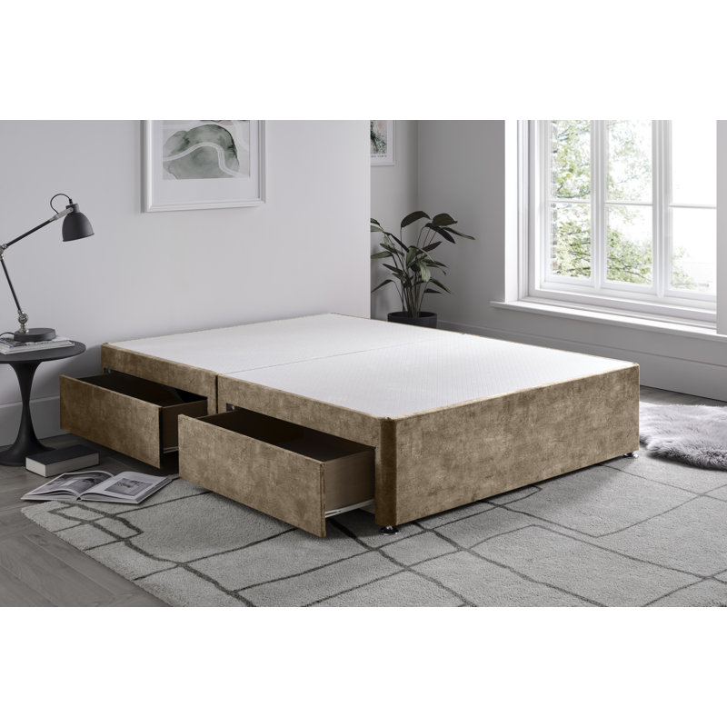 Marble Divan Bed Base, Kingsize (5'), Mink, 4 Drawers