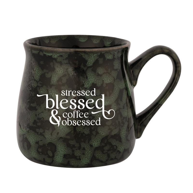 Tasse de designer Stress Blessed & Coffee - peut contenir 16 oz