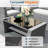 4-Piece All Weather Wicker Patio Conversation Set With Gray Cushions And Glass Table-1549943620
