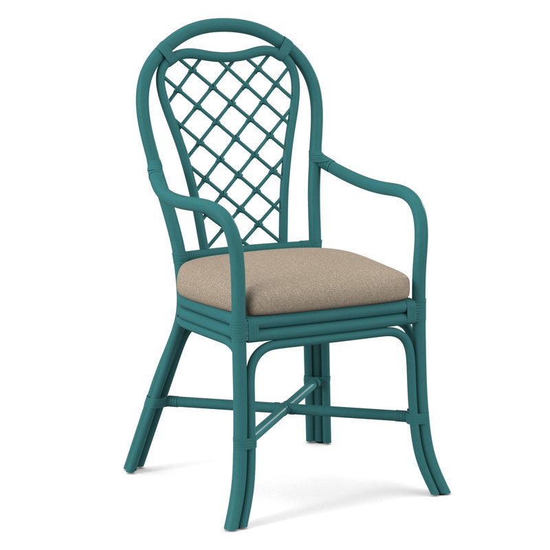 Trellis Dining Arm Chair, Eggshell Crypton Performance; 0884-93, Nickel