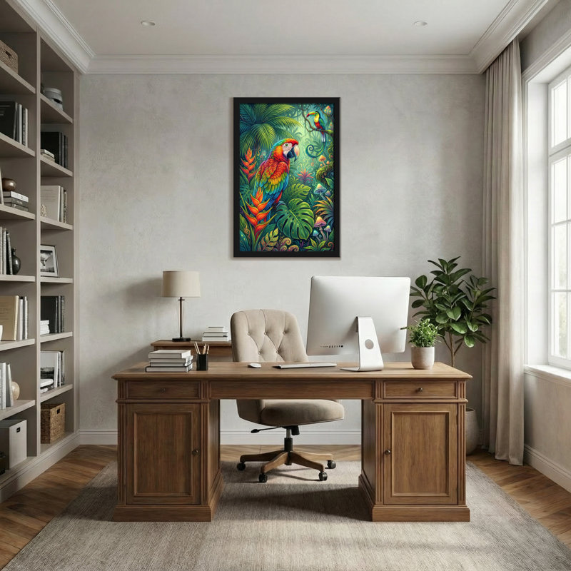 Animaux, impression sur toile, perroquet tropical, H 18 po x l 12 po