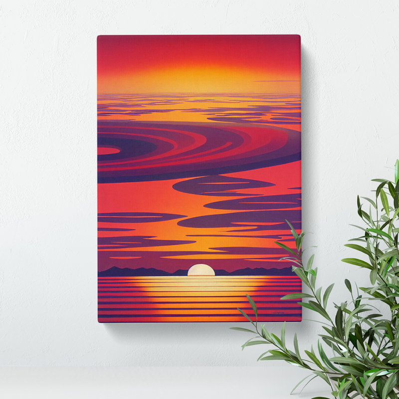 XV1022-4885X Unreal Sunset View - Print, Wrapped Canvas, 60cm H x 40cm W, No Matte