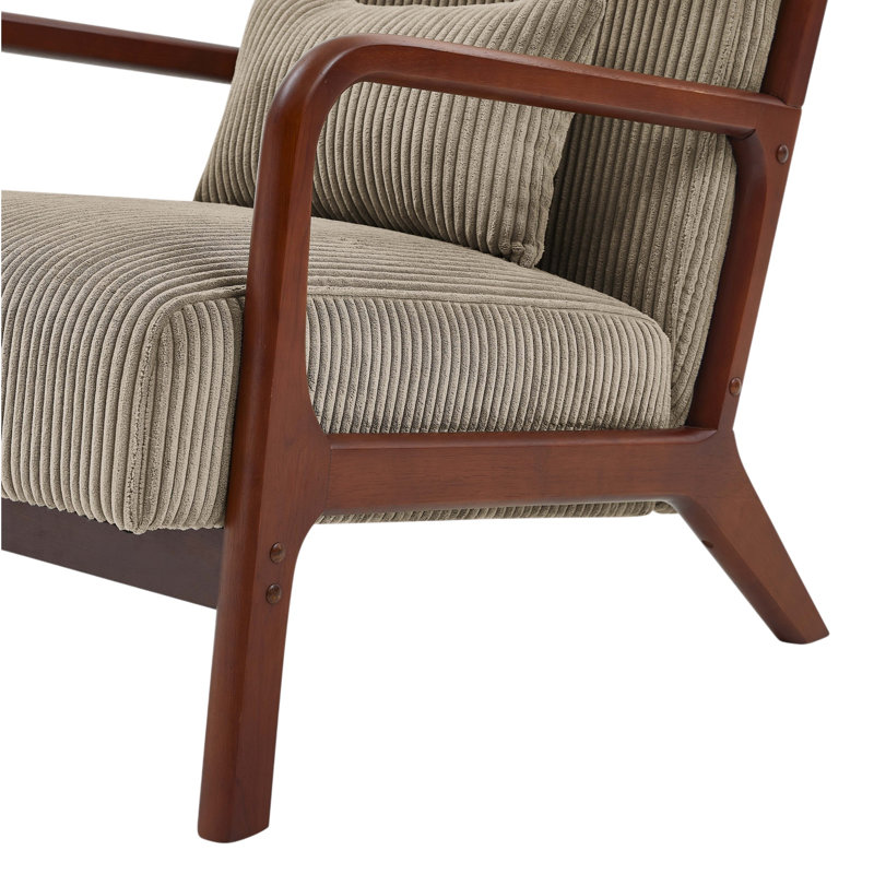 Chaises d'appoint rembourrées en velours côtelé Mid Century, Camel