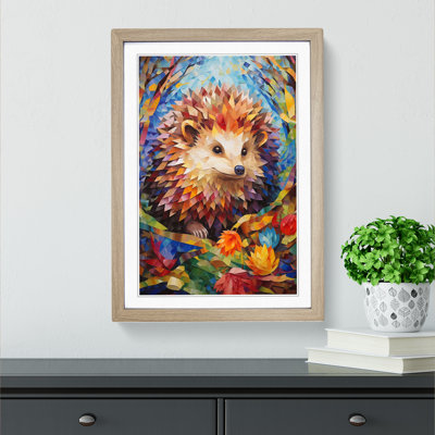 Hedgehog Cubism Art - Framed Print
