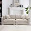 Causeuse-coussin modulaire en chenille crème et blanc-22893638