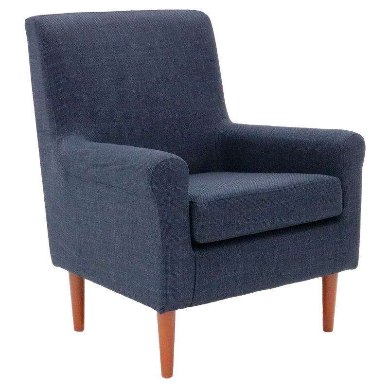 Ronald Upholstered Armchair, Navy Polyester Blend