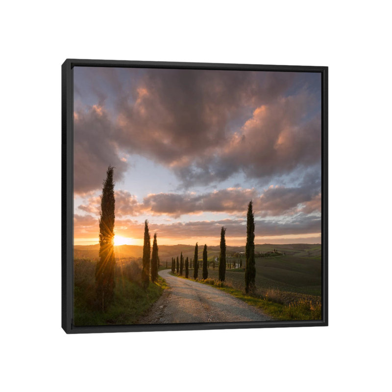 Autumn in Tuscany X 1 Piece Wall Art on Canvas, 45.72 cm H x 45.72 cm W, Black Framed