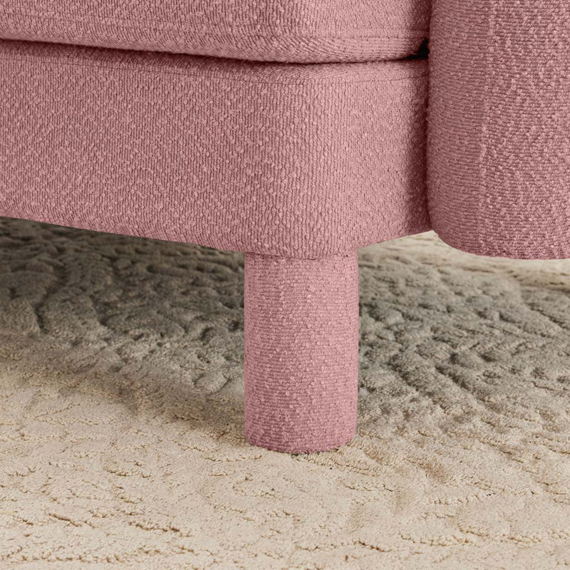 Boucle Upholstered Ottoman For Sectional, Pink