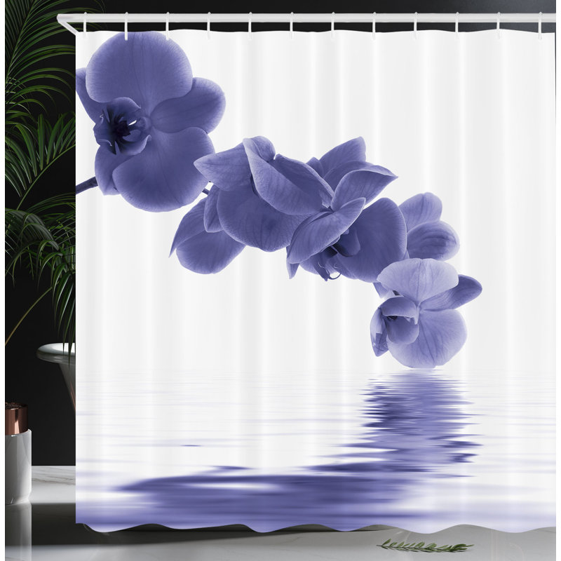 Rideau de douche avec crochets inclus, H 70 po x l 69 po, Ciel foncé