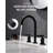 INDARE Bathroom Faucet, 8 Inch Brass Widespread Bathroom Sink Faucet 3 Holes, Two Handles Bathroom Sink Faucet with Pop-Up Drain & Supply Lines, For Bathroom Vanity RV, 110104-DG-106908393