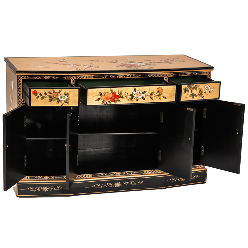 Desserte en bois massif à 3 tiroirs Abigayl