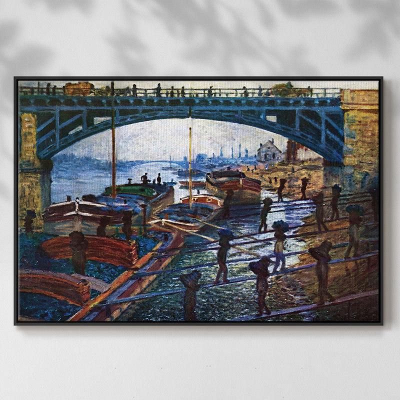 «The Coal Carrier», reproduction d'art encadrée sur toile par Claude Monet, Noir, H 27 po x l 41 po x P 2 po