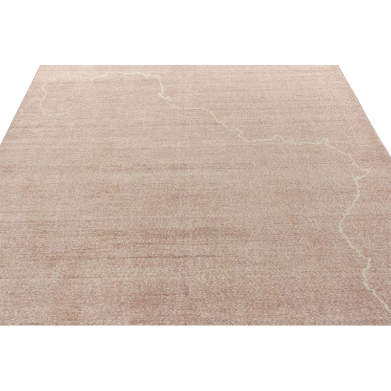 Distressed Homage Hand Knotted Wool Abstract Area Rug, Rectangle 8' x 10'