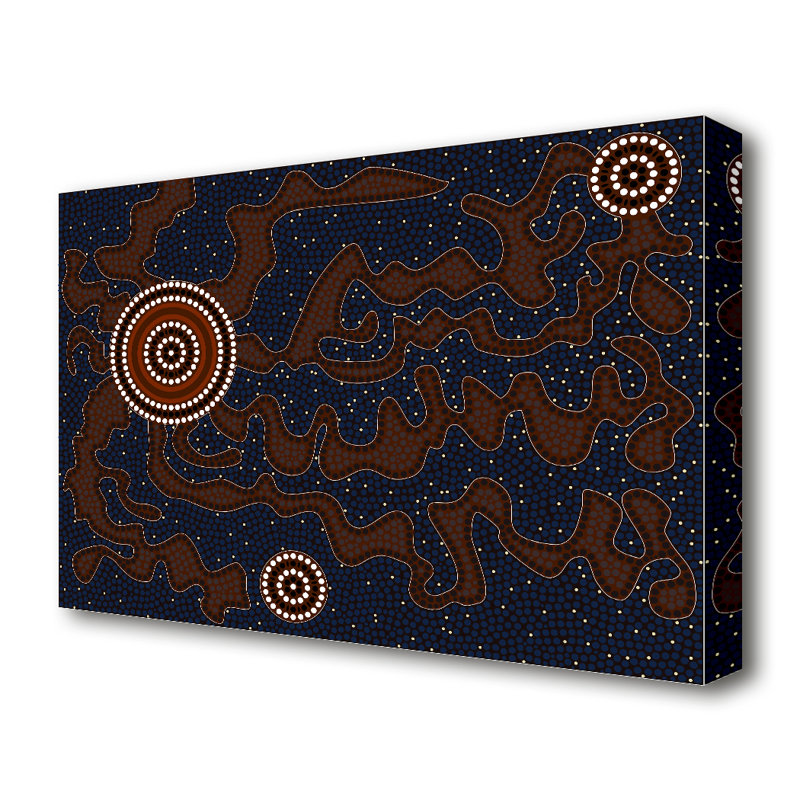 Aboriginal Pattern 3 - Wrapped Canvas Print, 81.3cm H x 163cm W