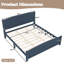 Lit plateforme en bois massif avec lattes de soutien et structure solide, aucun sommier requis-229946441