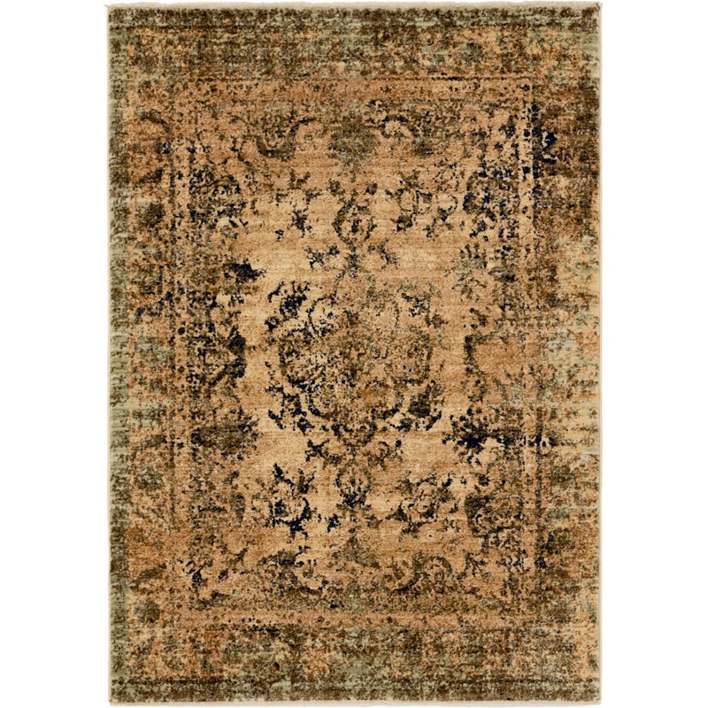 Tapis brun à motif oriental Garth, Rectangle 5 pi x 8 pi