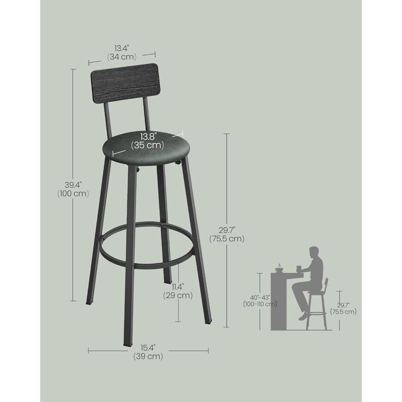 Bar Stool, Green, Gray