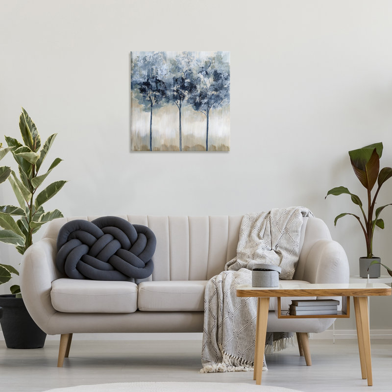 Art mural abstrait sur toile Mute Tree Trio, design par Nan, H 24 po x l 24 po
