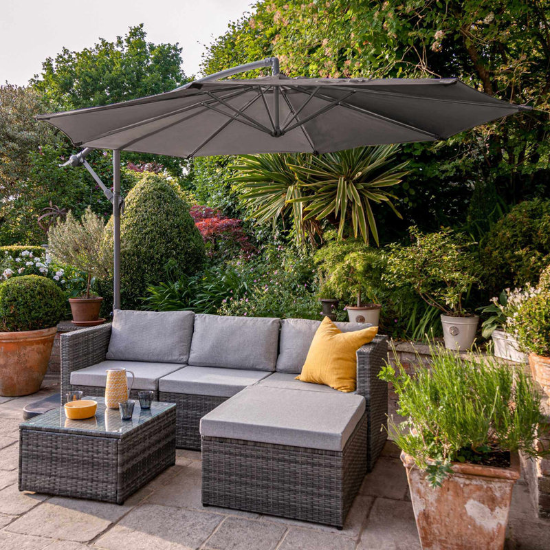 Luzi 4 Person Seating Group with Cushions, Grey , Grey 