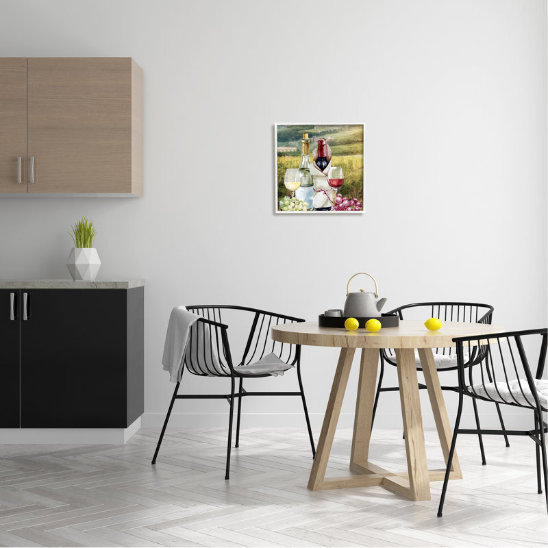Dégustation de vin, art giclée par Kim Allen, H 17 po x l 17 po x P 1,5 po, Estampe numérique encadrée blanc bord de mer