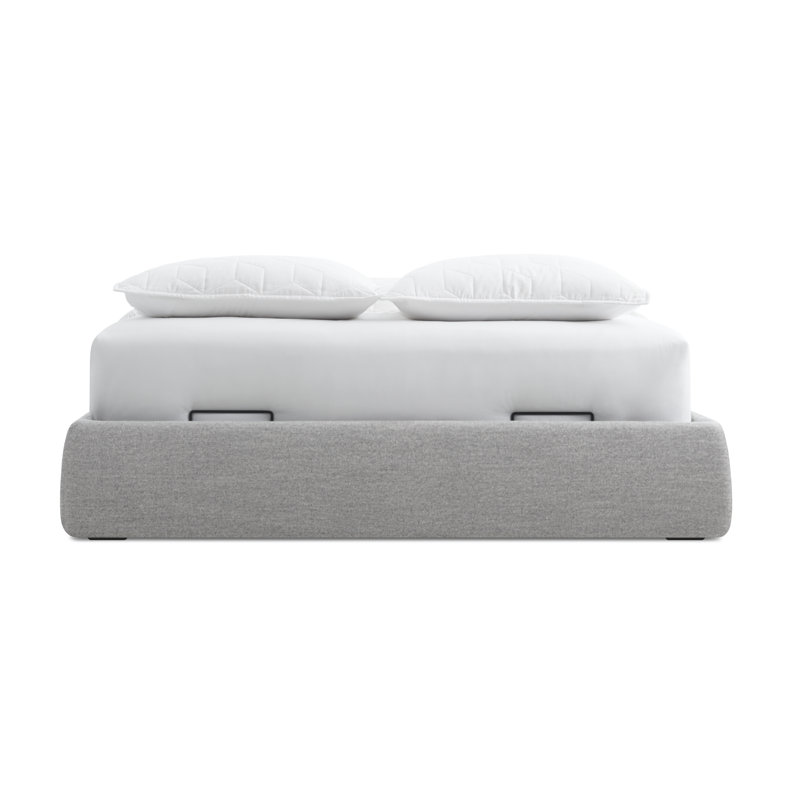 Lid Upholstered Storage Bed, Full, Thurmond Light Gray, Lift Up Storage