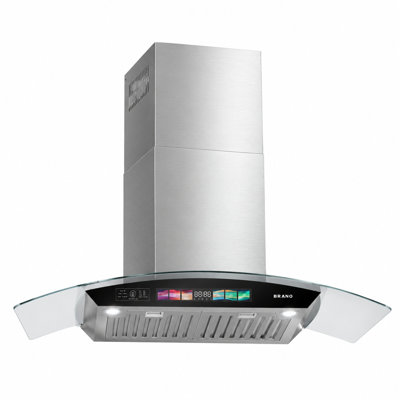 Hotte de cuisine à hotte murale 36 pouces en acier inoxydable 900cfm avec 2 lumières DEL