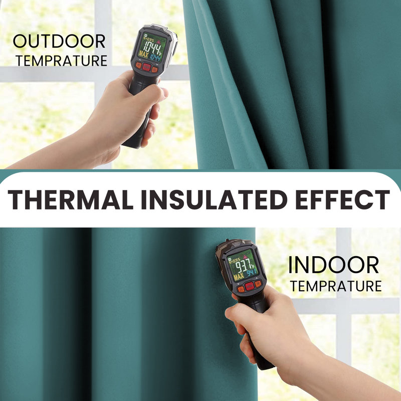 Timiko Blackout Thermal Insulated Curtain Panel, 52" W x 84" L, Teal