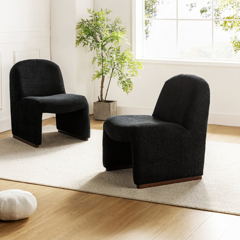 Chaise d'appoint 24 po Bayro, Chenille noir, Brun