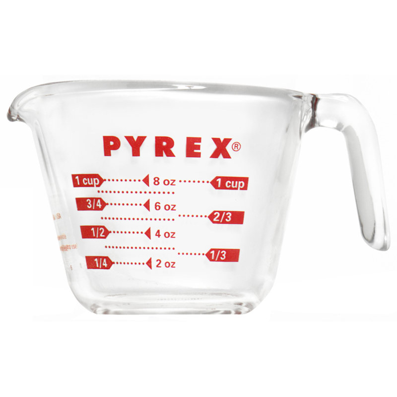 Tasse de mesure de verre 1 tasse pyrex Prepware