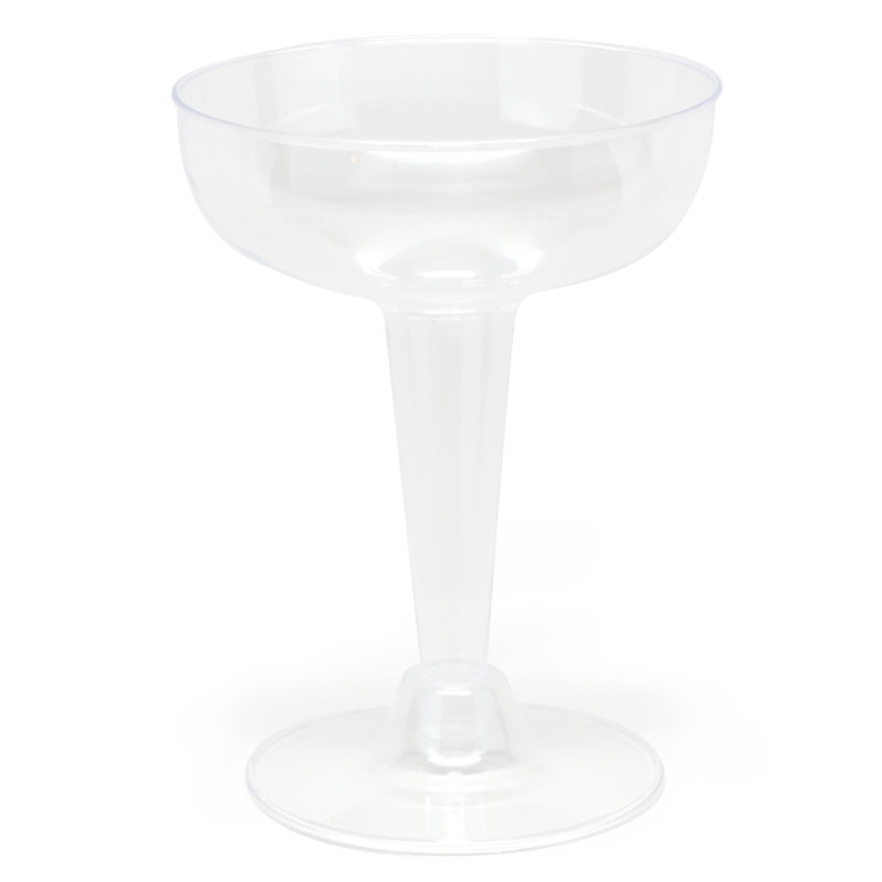 Restaurantware-4.5 Ounce Plastic Coupe Glasses, 100 Round Disposable Champagne Glasses - Recyclable, Shatter Resistant, Clear Plastic Small Cocktail Glasses, For Weddings Or Events,