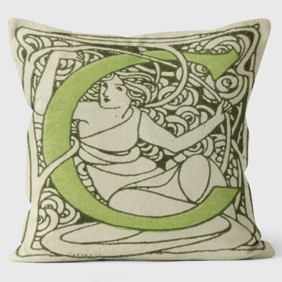 Art Nouveau Alphabet "C" Cushion