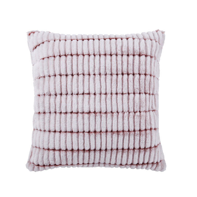 Coussin décoratif en fausse fourrure jacquard Henry 20 "x 20", Blanc brillant