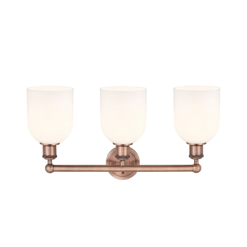 Allysson 3 - Light Dimmable Vanity Light, Antique Copper, Glossy White