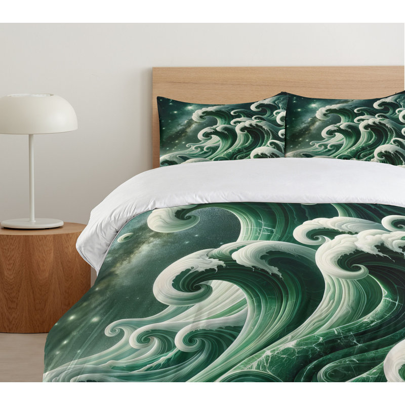 Green Duvet Cover, King Duvet Cover + 2 Standard Shams