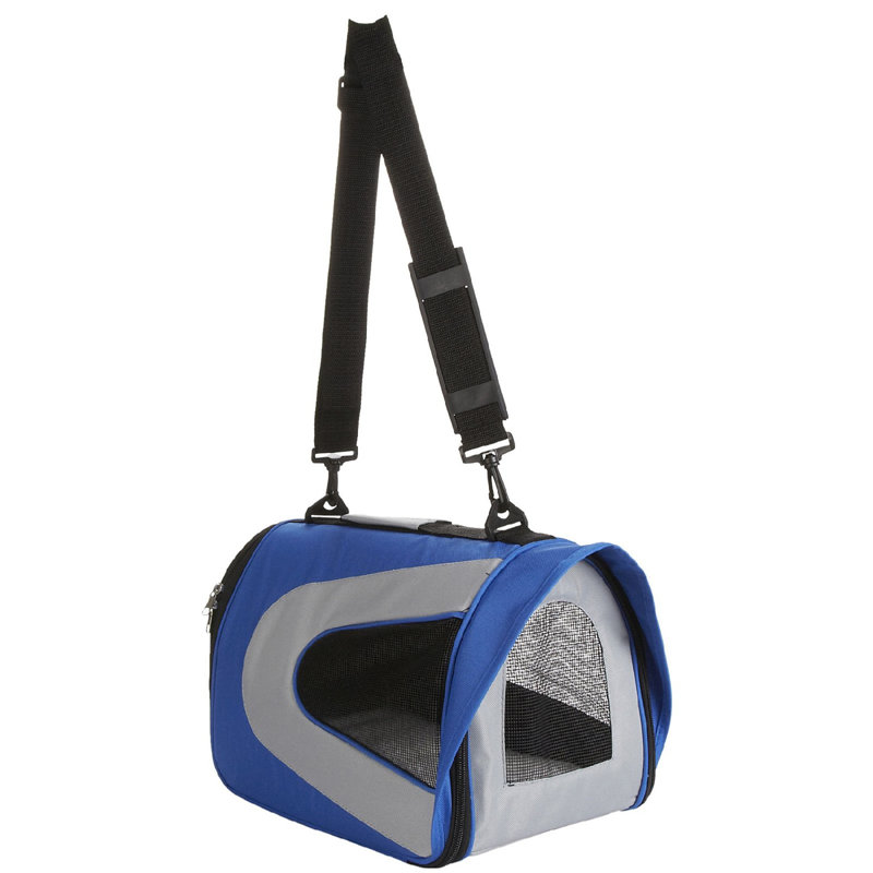 Sac de transport pour animal de compagnie pliable à fermeture à glissière Pet Life, Grand (H 10,5 po x l 10,1 po x P 18,1 po)