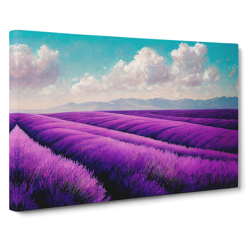 Astonishing Lavender Flower Field - Wrapped Canvas, 35cm H x 50cm W x 3cm D