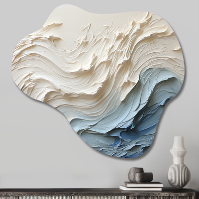 Clareen - Asymmetrical Coastal Waves Metal Wall Art, Cloud Metal Wall Sculpture Print