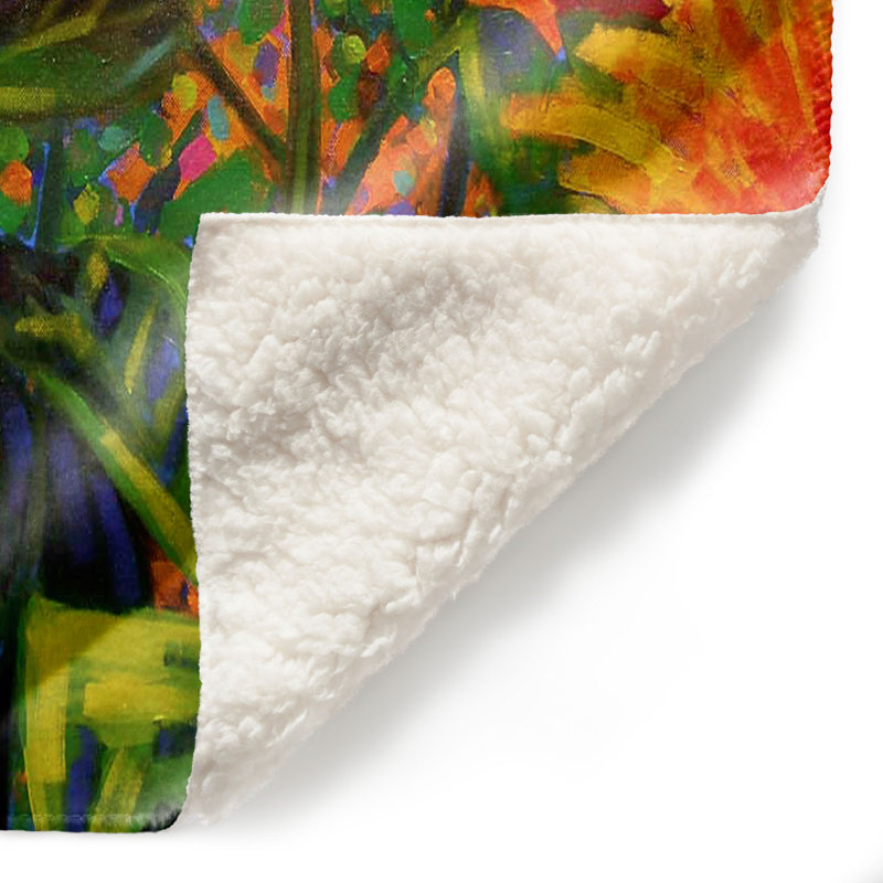 Couverture sherpa doux à fleurs, l 51 po x L 60 po