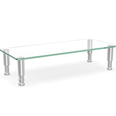 Support pour écran d'ordinateur transparent avec support de bureau multimédia réglable en hauteur