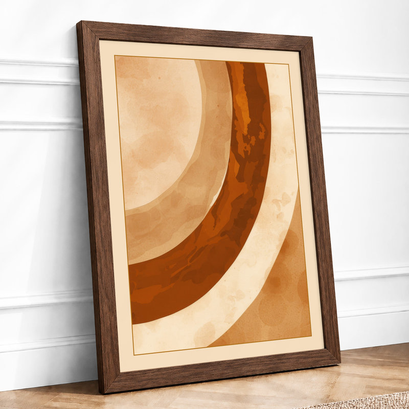 Earthen Reverie Abstract - Framed Print, A2 - 59.4 x 42.0 cm, Walnut