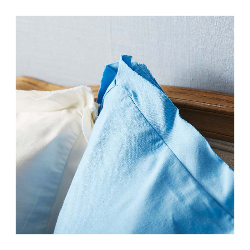  Housse de coussin carré en coton, Bleu ardoise, H 20 po x l 20 po x P 4 po, Polyester/ Bourre en polyester