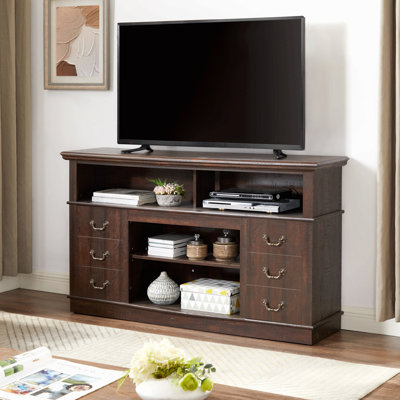 Retro Tv Stand With Storage For Tvs Up To 65'', Mid Century Modern Tv Stand & Entertainment Center With Shelf,Tv Stand For Media,Tv Console Table For Living Room