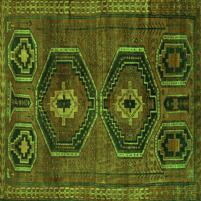 Washable Southwestern Indoor Rug, Square 4'