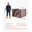 Clôture d'intimité en bois, clôture de climatiseur de 48 po x 37 po, écran d'intimité en bois massif à 3 panneaux avec piquets en métal, structure en acier, clôture à poubelle convenant au jardin, à la piscine