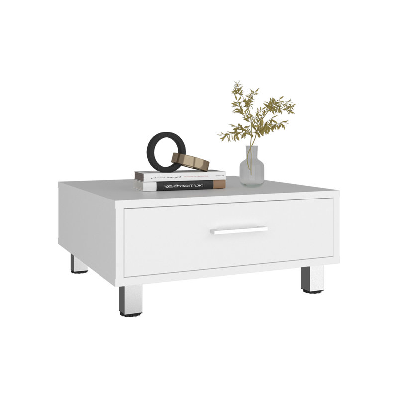 Table basse et centre de table moderne avec tiroir de rangement simple et 4 pieds stables, organisation pratique du salon et option de décoration