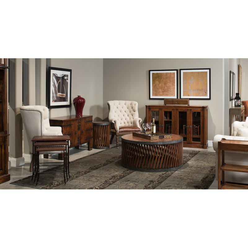 Welsh Leather Tufted Wingback Chair